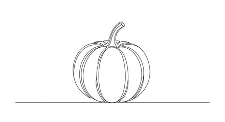 Elegant Pumpkin Outline Minimalist Thanksgiving Graphic