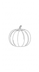 Delicate Pumpkin Outline Illustration for Fall Projects