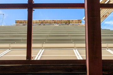 metal structures on a building under construction for the background