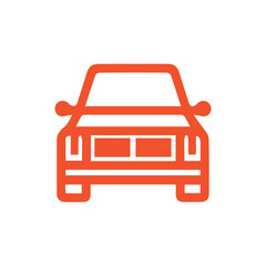 Obraz premium Car black outline icon fast travel drive electric machine design.