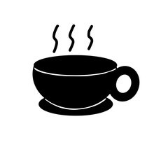 An illustration of cup a coffee or tea in black and white