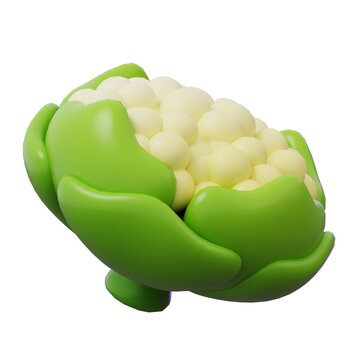 Vegetable 3D Icon cauliflower