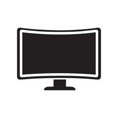 Monitor curved display black icon screen electronic computer design.