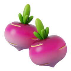 Vegetable 3D Icon Radish