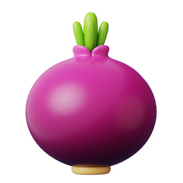 Vegetable 3D Icon Red Onion