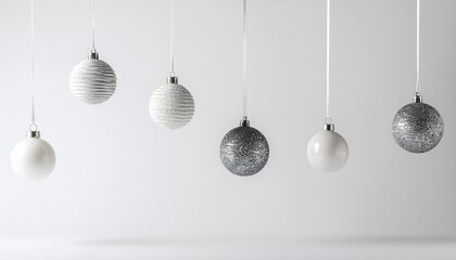 Elegant Christmas Ornaments Festive Decorations in White and Silver