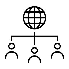 illustration icon of people connected to the internet