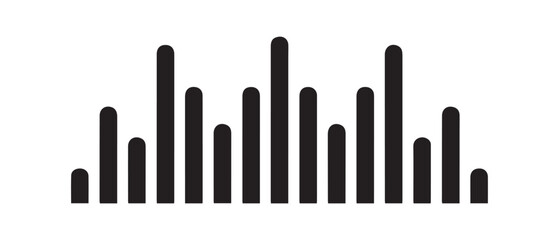 Sound wave audio black icon noise play volume design.