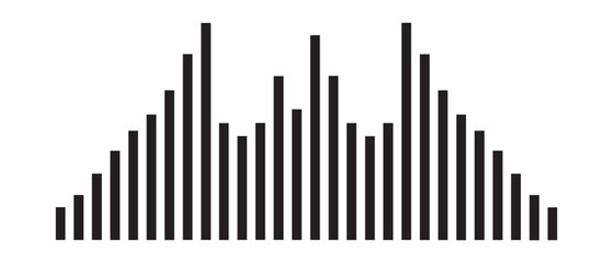 Sound wave audio black icon noise play volume design.