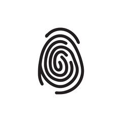 Finger print black and color icon mark human security vector design.