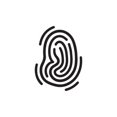 Finger print black and color icon mark human security vector design.