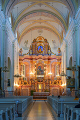 Obraz premium Altar of the Basilica of the Assumption of the Blessed Virgin Mary in Aglona, Latvia - This roman catholic baroque pilgrimage site is the largest shrine in Latvia