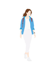 Fototapeta premium Flat vector people and illustration, woman with casual outfit