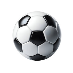 High-quality 3D rendered soccer ball featuring a modern black and white hexagonal design with clean, precise details. Isolated on a white background, this realistic football illustration is ideal for 
