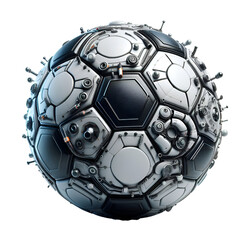 High-quality 3D rendered soccer ball featuring a modern black and white hexagonal design with clean, precise details. Isolated on a white background, this realistic football illustration is ideal for 