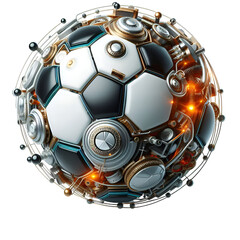 High-quality 3D rendered soccer ball featuring a modern black and white hexagonal design with clean, precise details. Isolated on a white background, this realistic football illustration is ideal for 