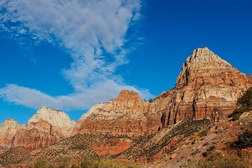 Majestic Rock Towers of Zion National Park in Southwestern Utah.