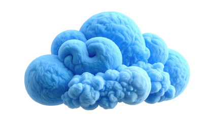 A rounded, cyan-blue cloud form. Its puffy texture and shape resemble a stylized, fluffy cumulus. On transparent background