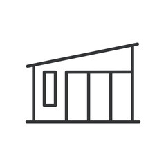 Building thin line icon. Editable stroke