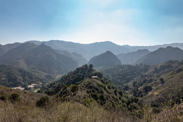 Fototapeta premium Overlook of Malibu Creek State Park, Mulholland Hwy. Santa Monica Mountains National Recreation Area. Los Angeles County, California 