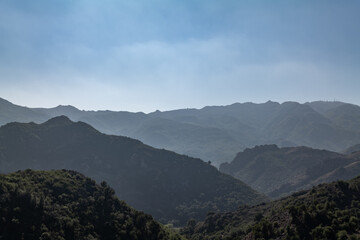 Overlook of Malibu Creek State Park, Mulholland Hwy. Santa Monica Mountains National Recreation Area. Los Angeles County, California
