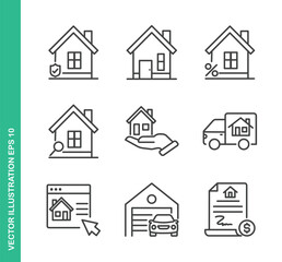 Real estate Icons. Thin Line Symbol Elements Collection.