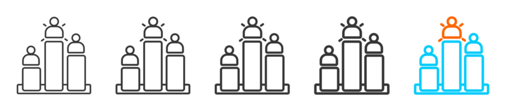 competitors icon set multiple style collection	