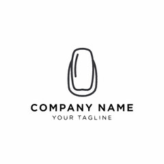 Minimalist Nail Salon Logo Design with Elegant Outline Manicure Symbol.