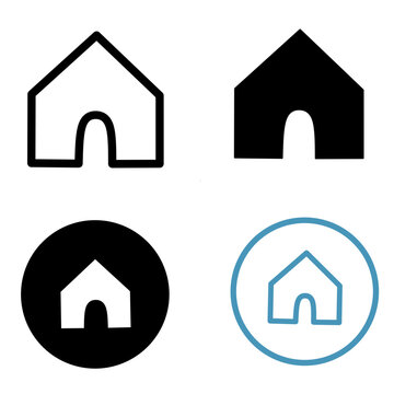 Home icon symbol representing a house, used for websites, apps, navigation menus, buttons, and interface designs