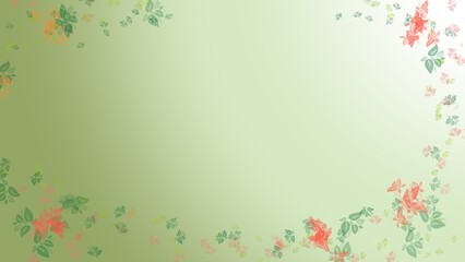 Lush Green Background with Delicate Leaf Silhouettes and Gradient, copy space area.