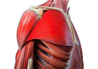 Inflamed Deltoid (Turns slightly red). isolated on transparent or white background