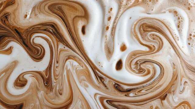 Beautiful abstract coffee and milk swirl pattern for artistic background or design projects