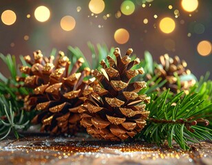Glitter Pinecones Christmas Decoration