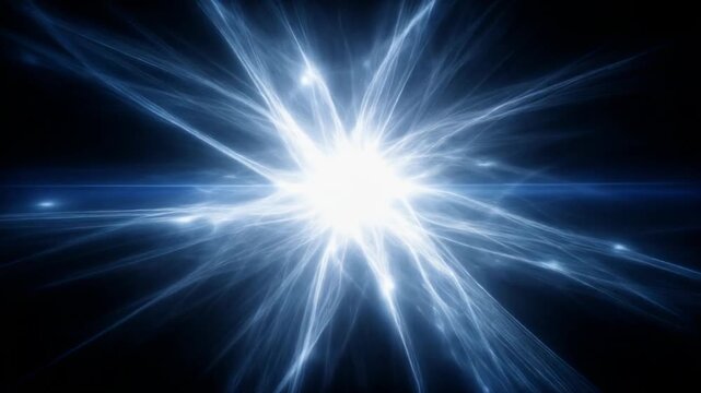 Stunning abstract light burst with blue rays illuminating a dark background for creative projects