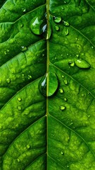 Leaf with Water Drops.