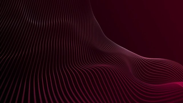 Magenta red color multiple parallel wavy lines modern design geometrical background