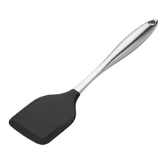 Heat resistant silicone spatula isolated cleanly on transparent background
