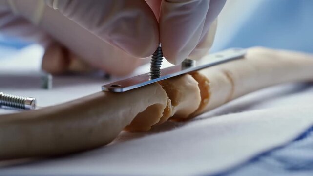 Inside Orthopedic Bone Fracture Repair: Plate & Screw Fixation