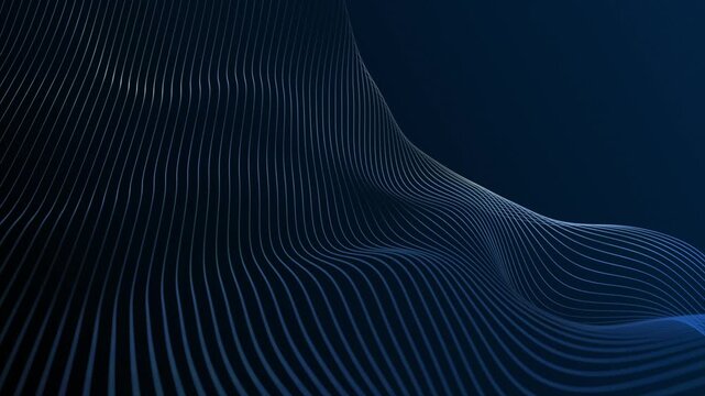 Royal blue color multiple parallel wavy lines modern design geometrical background