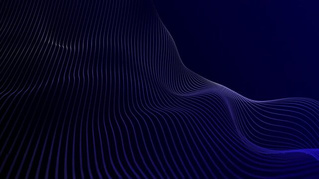 Blue color multiple parallel wavy lines modern design geometrical background