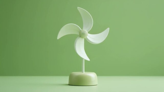 Stylish green desk fan, modern design, eco-friendly decor for home or office aesthetics.