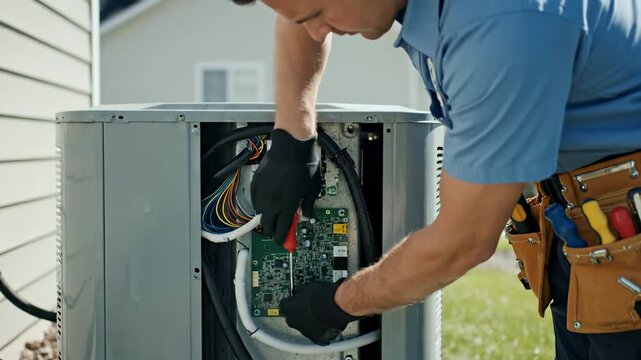 Precision AC Repair: Expert HVAC Technician Fixes Outdoor Units