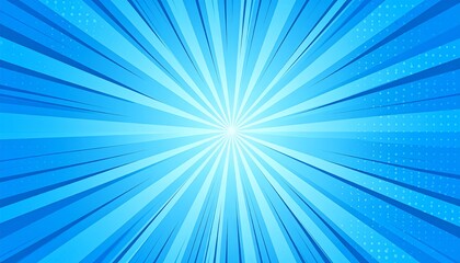 Radiant blue comic book background