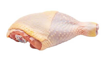 Raw chicken leg quarter for cooking isolated PNG with Transparent Background