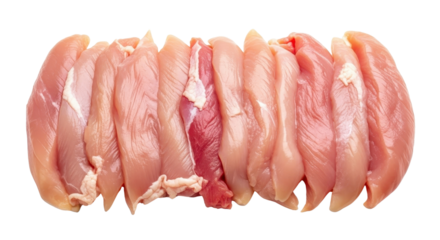 Raw chicken breast fillets arranged closely isolated PNG with Transparent Background