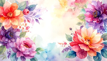 Vibrant floral watercolor art