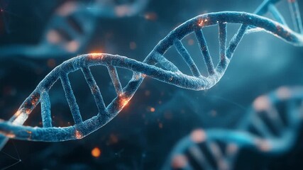 Stunning 3D illustration of a DNA double helix in vibrant colors, perfect for science and biotechnology themes - Powered by Adobe
