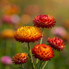 Vibrant flowers in a field