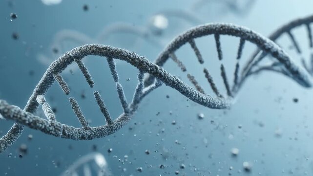 Stunning DNA strand visualization, perfect for science and biology illustrations, showcasing genetic structures in a captivating manner