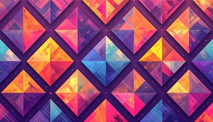 Vibrant geometric pattern of rhombuses